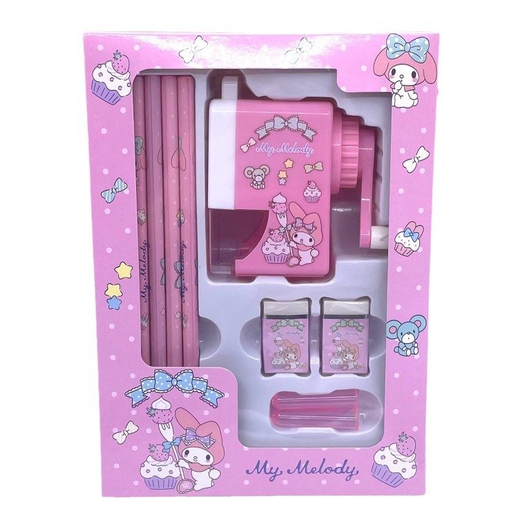 YuBon Stationery Set Pencil Sharpeners eraser Kawaii Kuromi Silicone Sharpener Student Supplies for School opening Gift Box