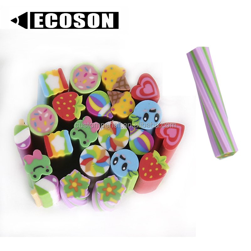 wholesale Colorful multi color Creative long rubber Eraser School Supplies Stationery Gifts Eraser For Children