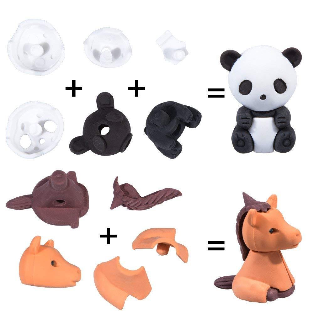 Animal Erasers Desk Pets for Kids Animal Pencil Erasers Bulk Puzzle Erasers Toys Gifts for Classroom Prizes,Game Reward