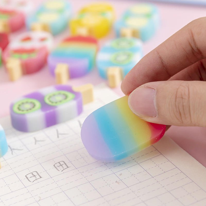 Soododo Factory Direct Sales Summer Sweet Ice Cream Seven Color Eraser Set Children's Christmas Gifts