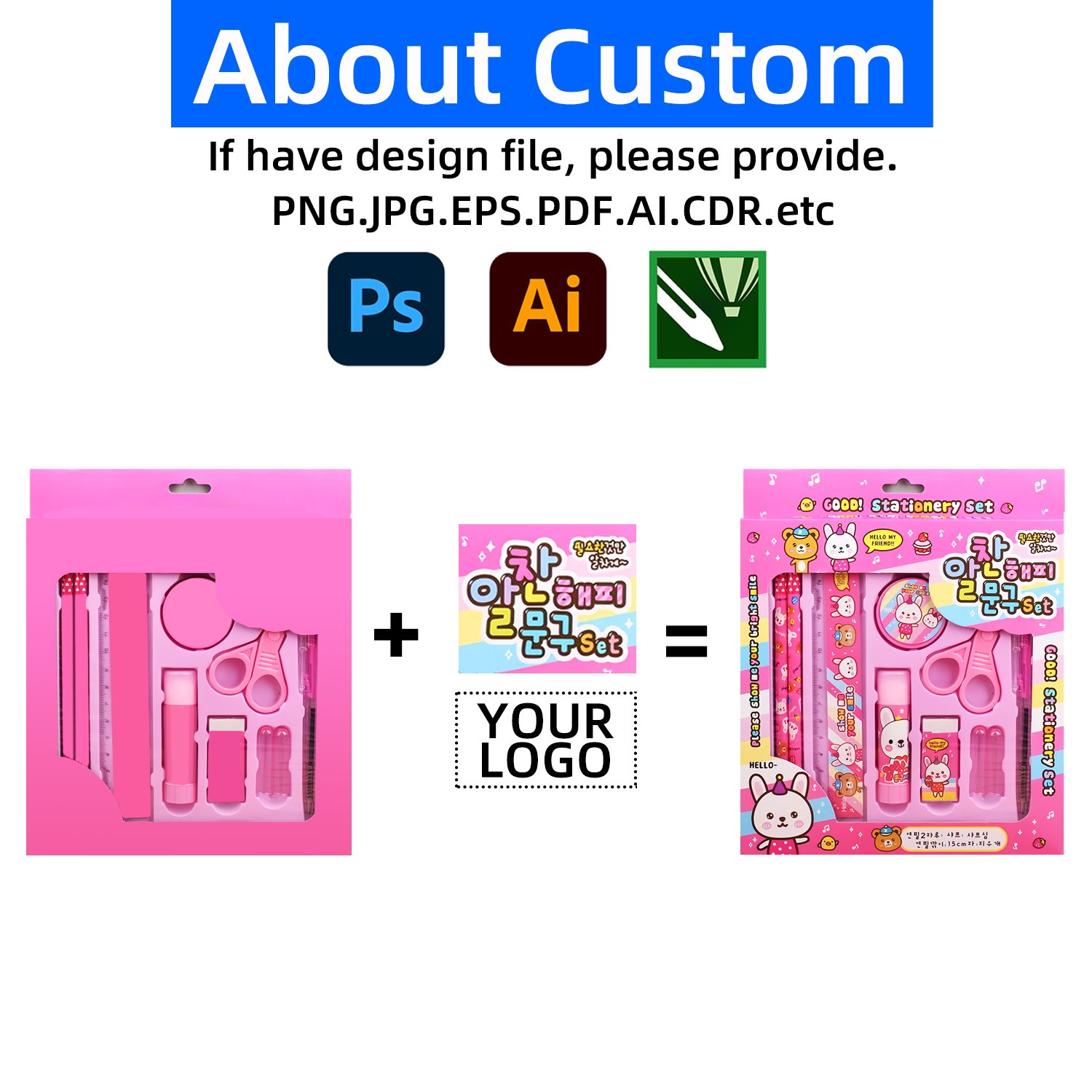 10-piece stationery set gift box cartoon children's kindergarten gifts primary stationery set for school prizes supplies