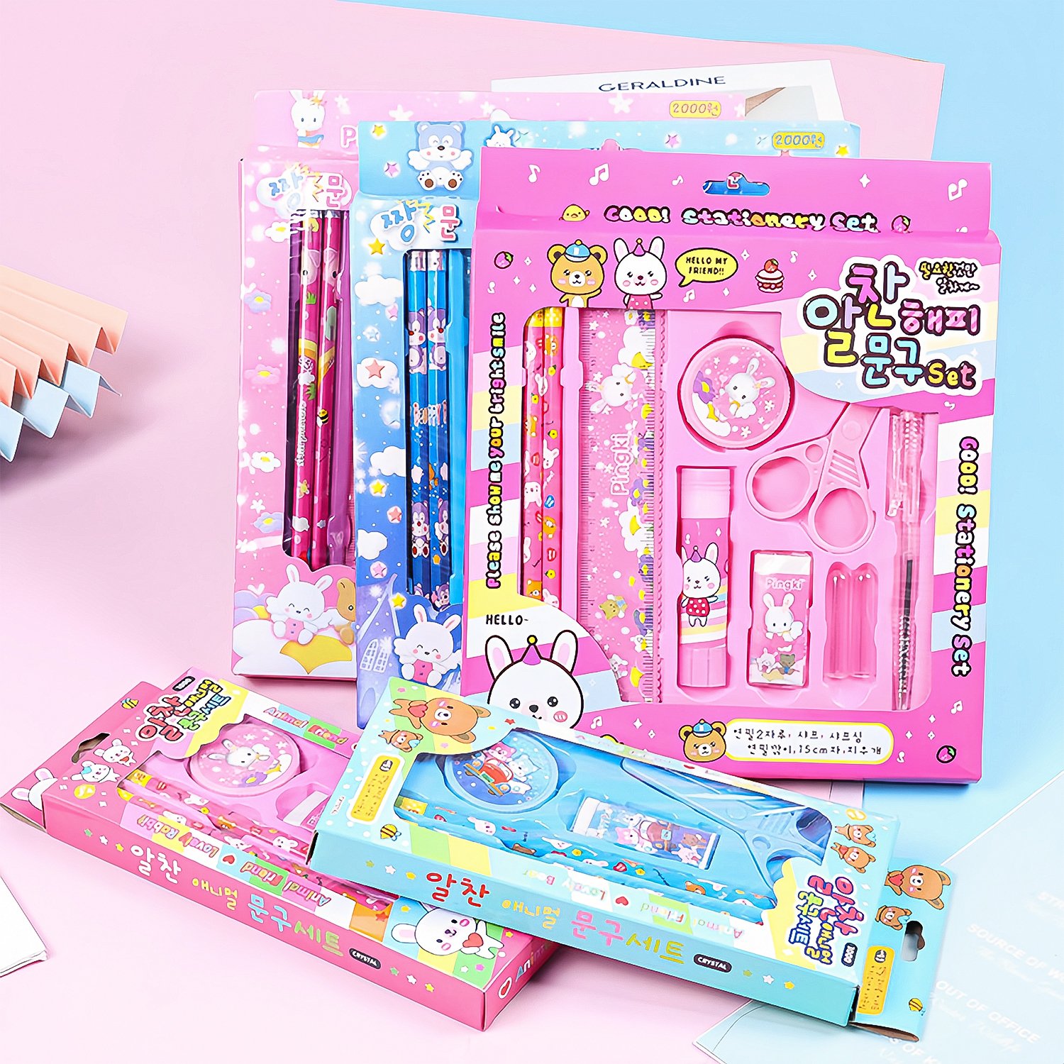 10-piece stationery set gift box cartoon children's kindergarten gifts primary stationery set for school prizes supplies