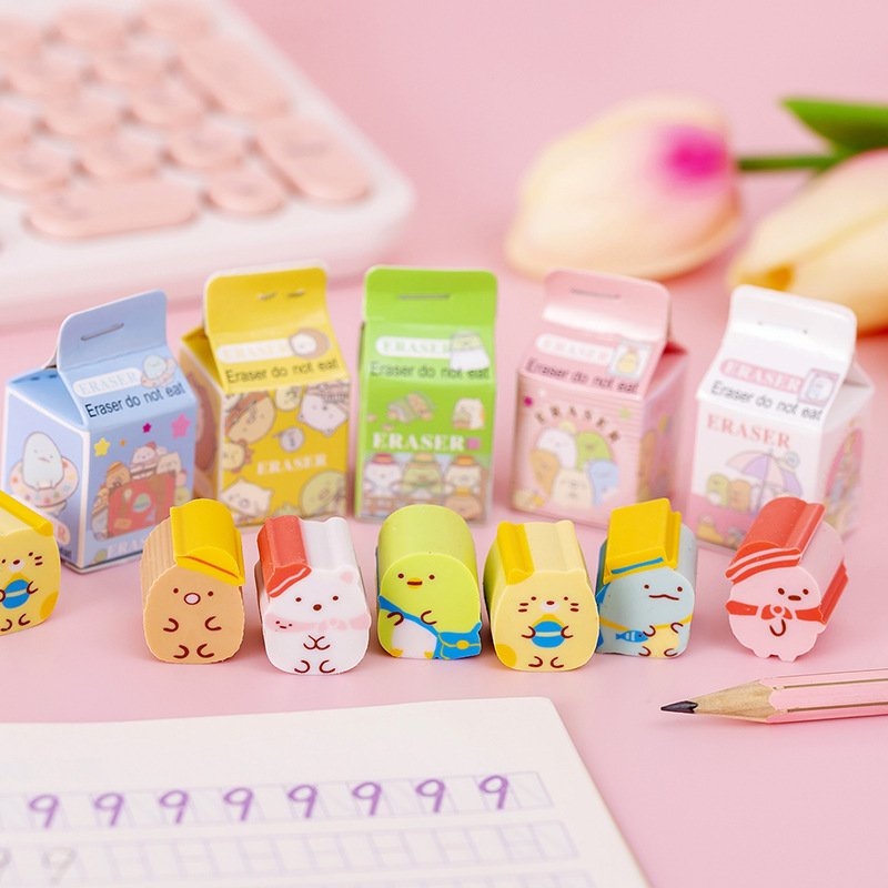 hot sale school kids stationery Children's Day gift eraser toy mini cute eraser funny Blind box for children