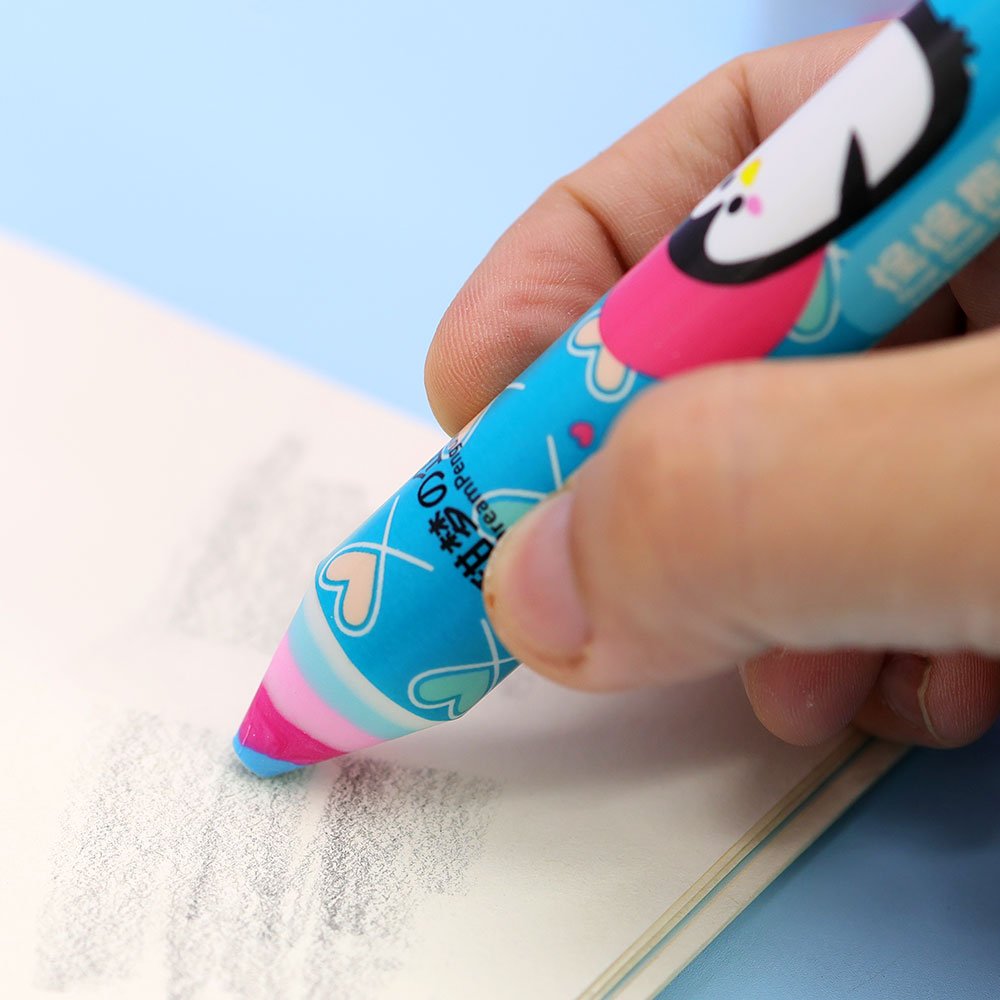 2024 Hot Penguin Large Pen Eraser with Transfer Pattern Colored Cute Stationery Set for Kids Wholesale Promotion from Factory
