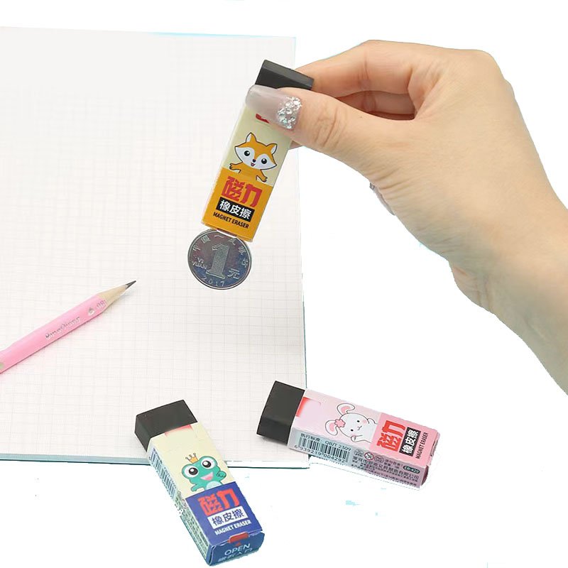 Wholesale Magnetic Type Eraser Kids Rubber Pencil Erasers with Magnets for Students Kids