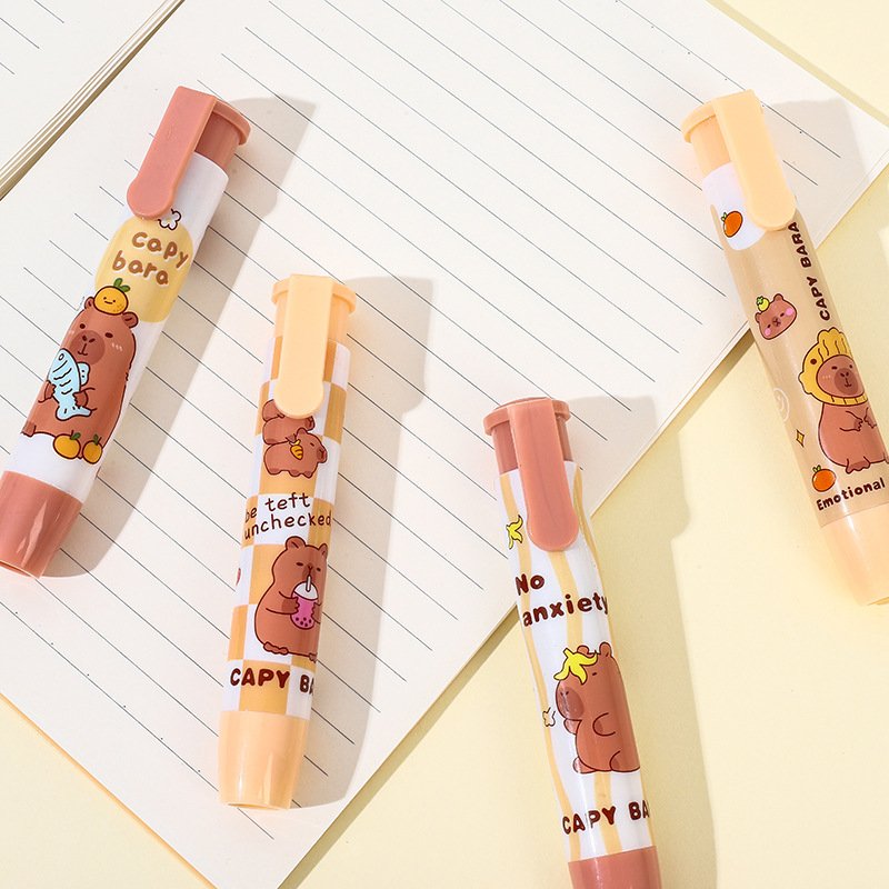 Best Selling Retractable Pencil Erasers Creative Cartoon Push Eraser Primary School Students Kindergarten Children Cute Eraser