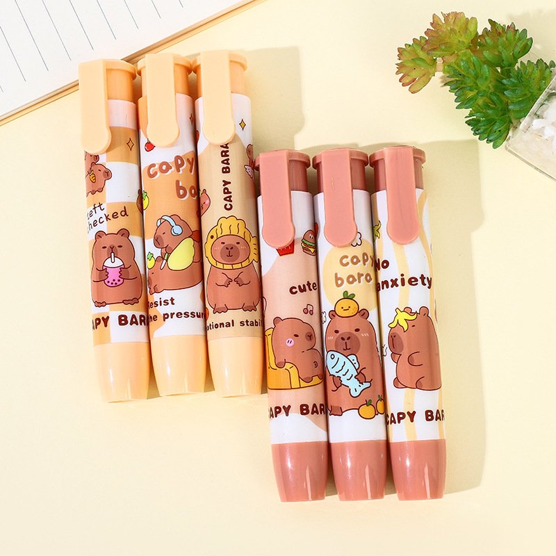 Best Selling Retractable Pencil Erasers Creative Cartoon Push Eraser Primary School Students Kindergarten Children Cute Eraser