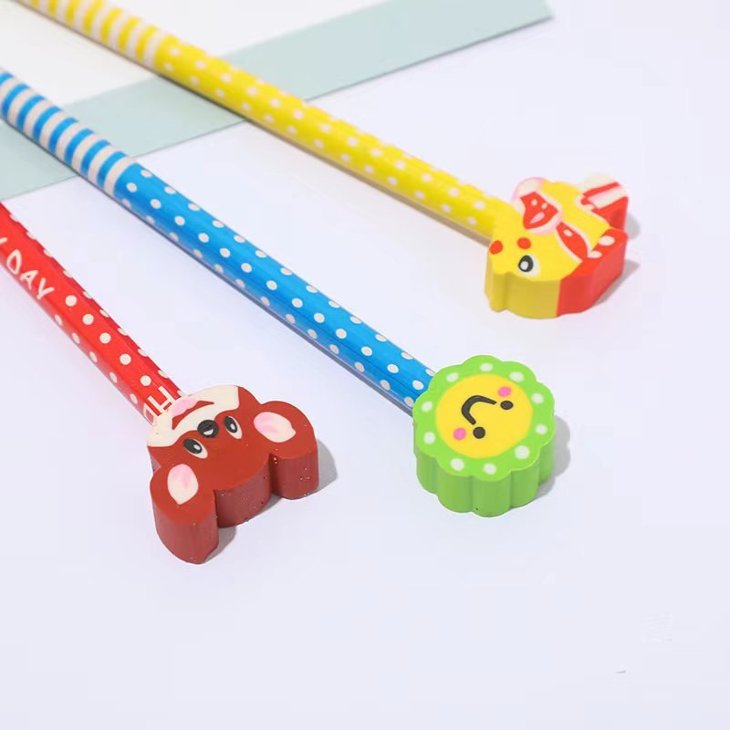 Wholesale HB pencils and eraser pencil kit cute school pencil set for Christmas school supplies student stationery