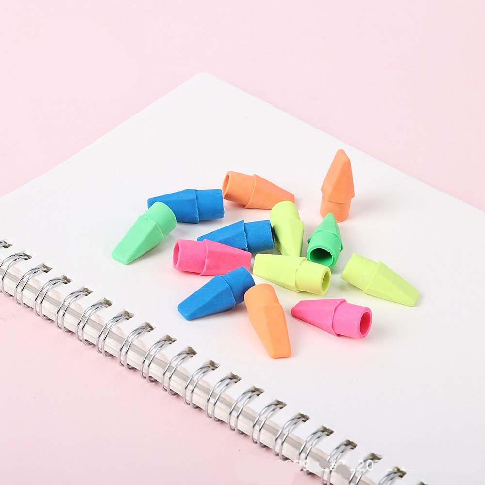 Cheap OEM Pencil Rubber Tip Set School Stationery Set TPR Customized Pencil Tip Erasers Sets