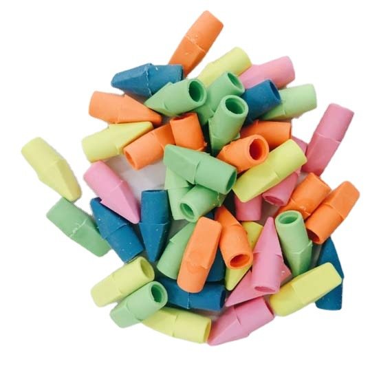 Cheap OEM Pencil Rubber Tip Set School Stationery Set TPR Customized Pencil Tip Erasers Sets