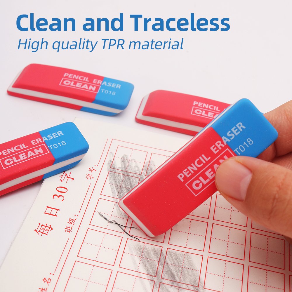 Stationery 2B Eraser Wholesale Small Rectangular Stationery Plastic Children's Pencil TPR Erasers For Pencils