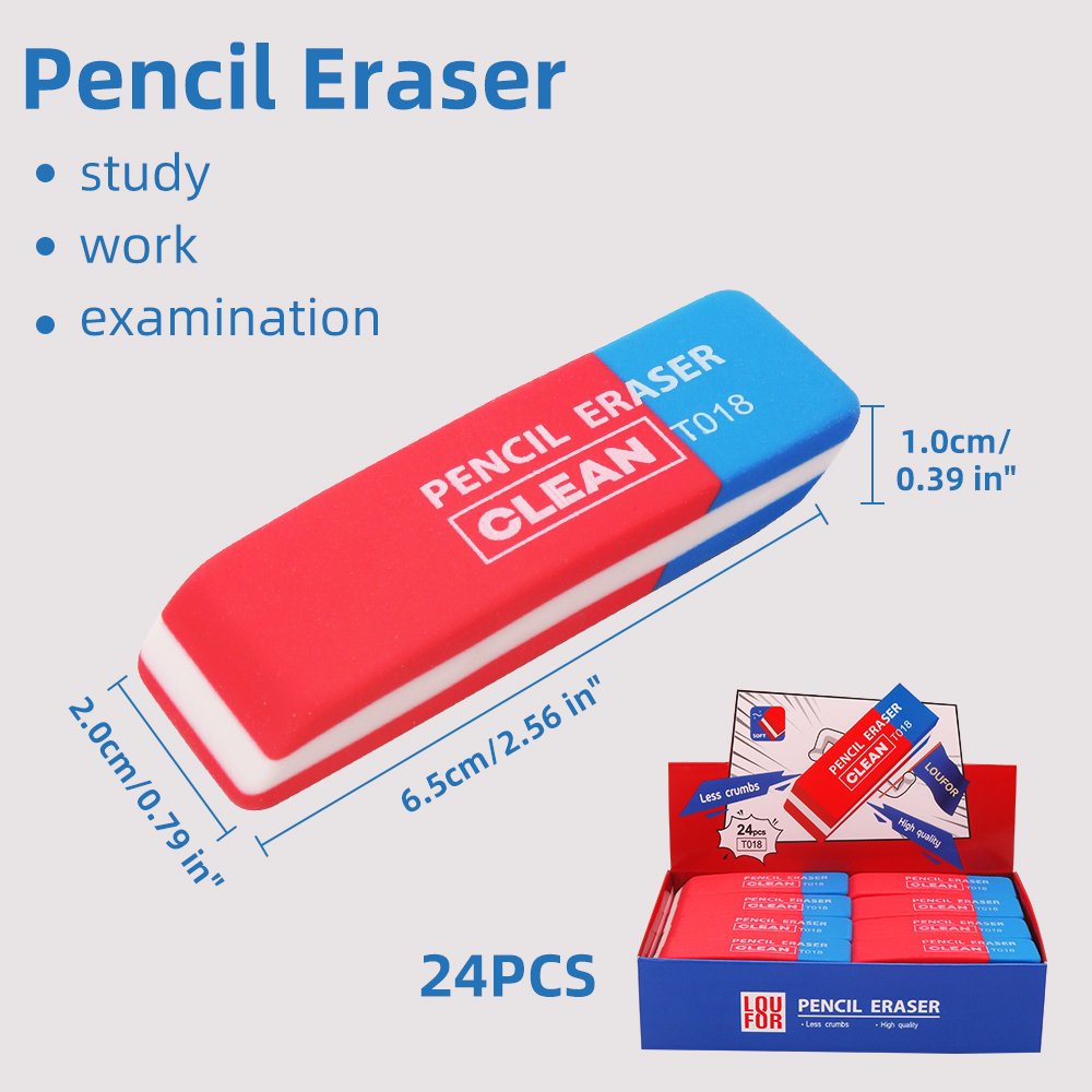Stationery 2B Eraser Wholesale Small Rectangular Stationery Plastic Children's Pencil TPR Erasers For Pencils
