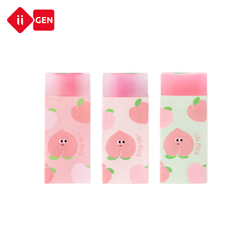 IIGEN creative cartoon peach sandwich eraser environmental friendly PVC material eraser safe eraser for children