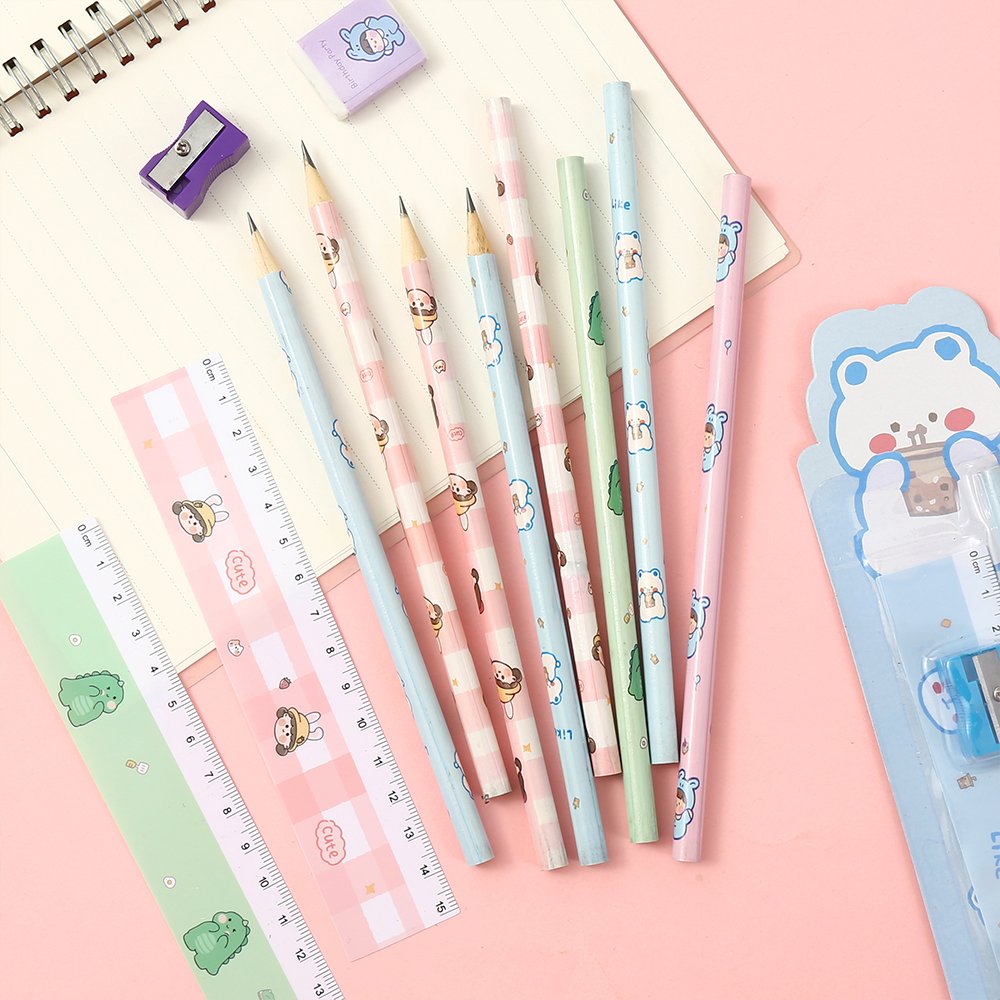 DASHENG Custom Stationery Set Pencil Eraser Ruler Sharpener for Students School Rewards Gifts Stationery Set
