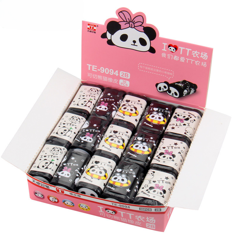 Big cute panda eraser can be cut, children's kindergarten prizes, small gifts are clean and leave no marks. kawaii cute cartoon