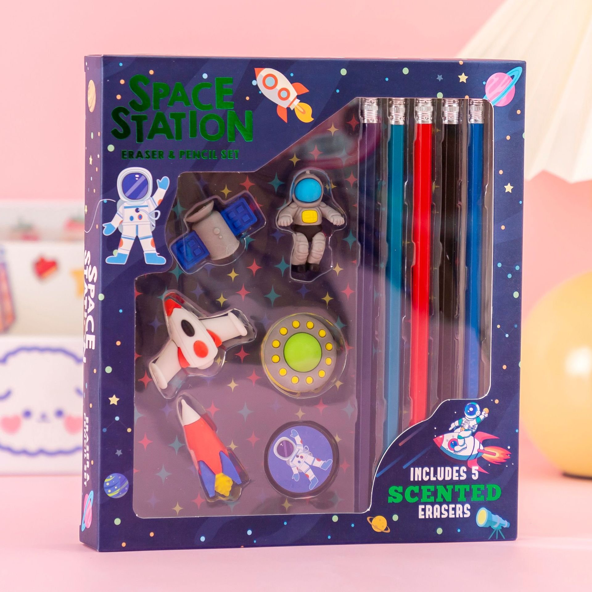 Hot selling pencils and eraser sets cute back to school kawaii ball pen set 20pcs stationary accessories school stationery set