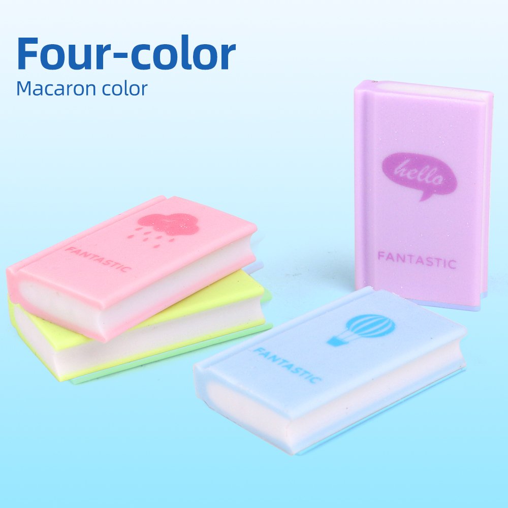 Custom Creative Book Eraser School Student Children Supply Exam Drawing Pencil Rubber Eraser
