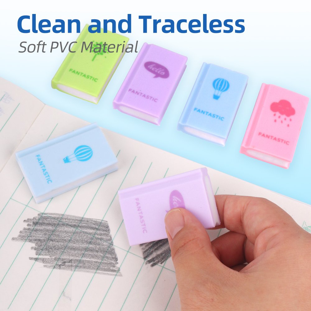 Custom Creative Book Eraser School Student Children Supply Exam Drawing Pencil Rubber Eraser