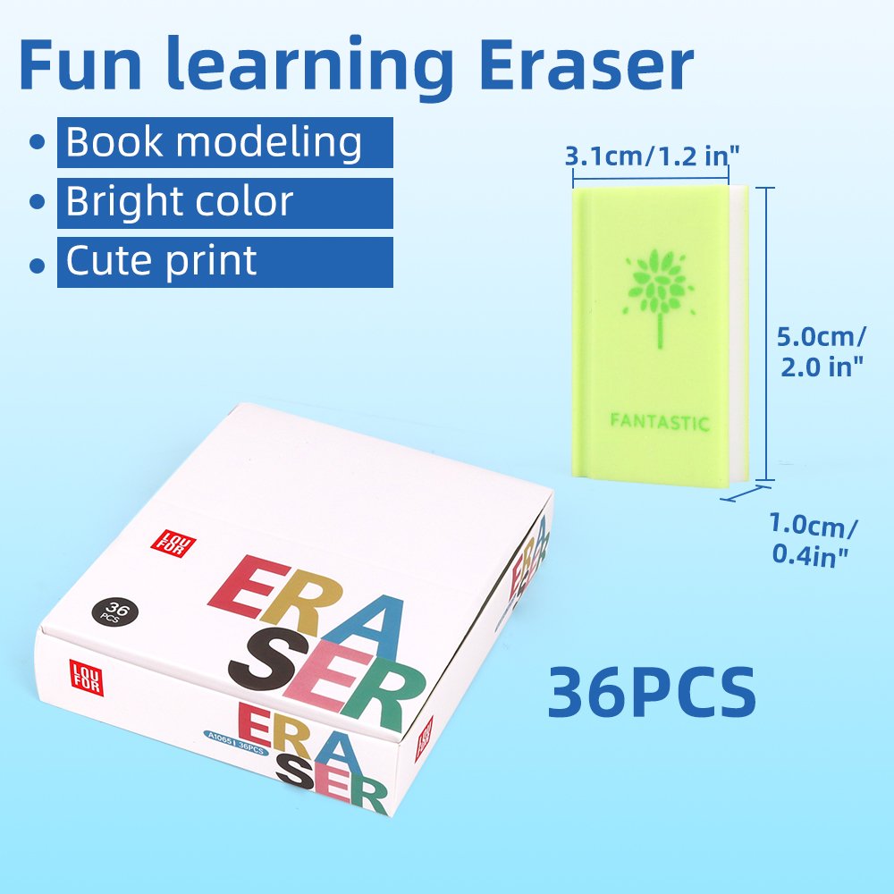 Custom Creative Book Eraser School Student Children Supply Exam Drawing Pencil Rubber Eraser