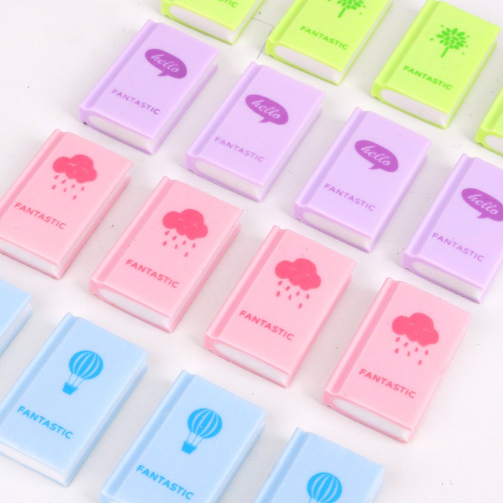 Custom Creative Book Eraser School Student Children Supply Exam Drawing Pencil Rubber Eraser