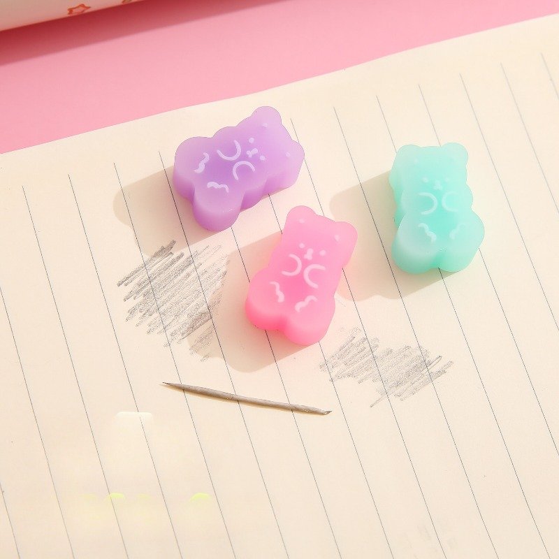 Creative Cartoon Gift Box Rubber Student Festival Prize Gift Cute Bear Wipe Clean Eraser Translucent Children's Eraser