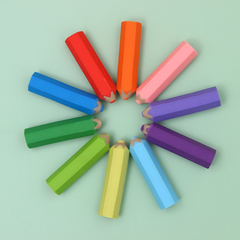 Pencil-Shaped Cute School Stationery Set Kids' Rubber Eraser