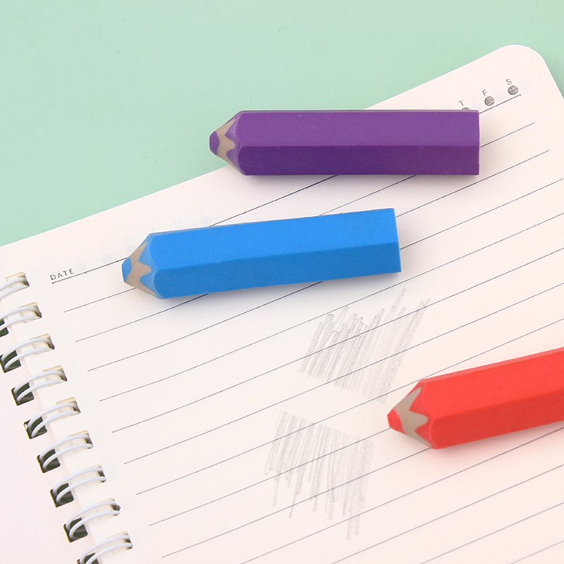 Pencil-Shaped Cute School Stationery Set Kids' Rubber Eraser