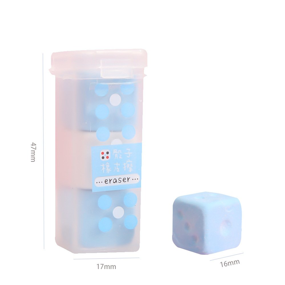 Dice shape eraser creative cute wipe clean pencil correction wipe student stationery prizes children's small gifts