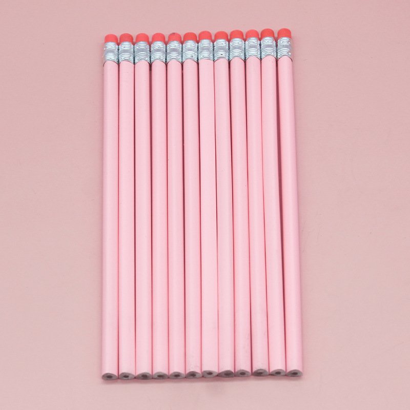 Environmentally Friendly Wooden Pencils Triangular Grip Pen Design HB Lead Core with Eraser, Suitable for Children and Adults