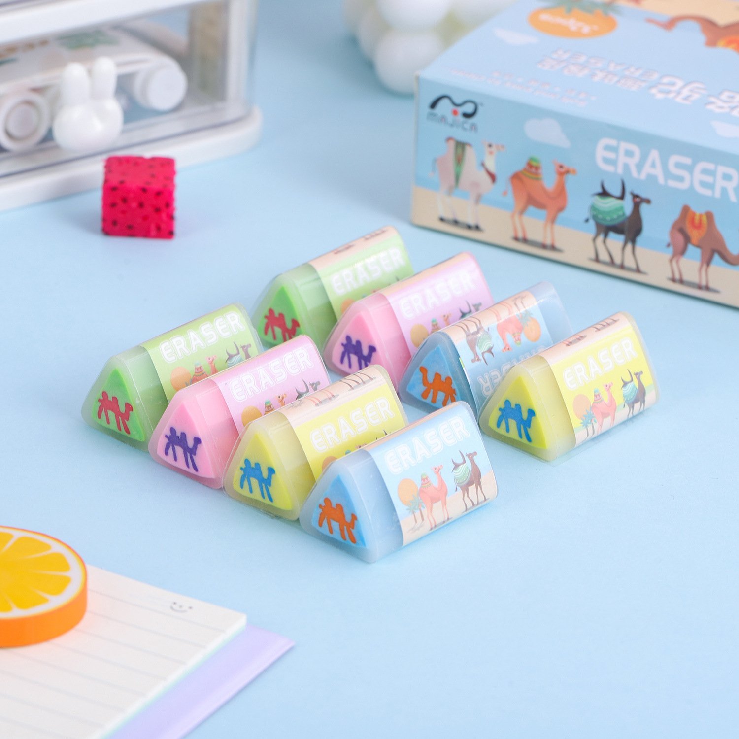 Wholesale Creative Student Eraser Cute Cartoon Fruit Animal School Stationery Pencil Eraser