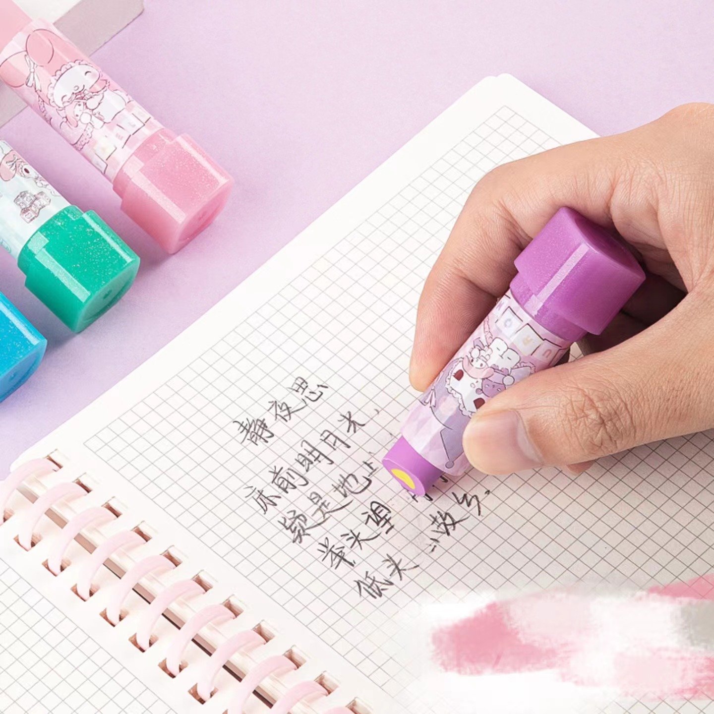 MB2 Hot selling My Melody Kuromi lipstick eraser Cartoon Lipstick shape Eraser TPR Student Pencil Eraser