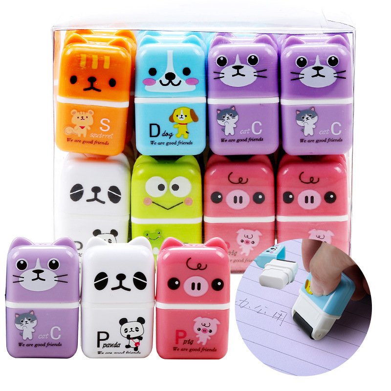 Cute Cartoon Animal Roller Children's Eraser Can Remove Debris Primary School Creative Stationery Wholesale