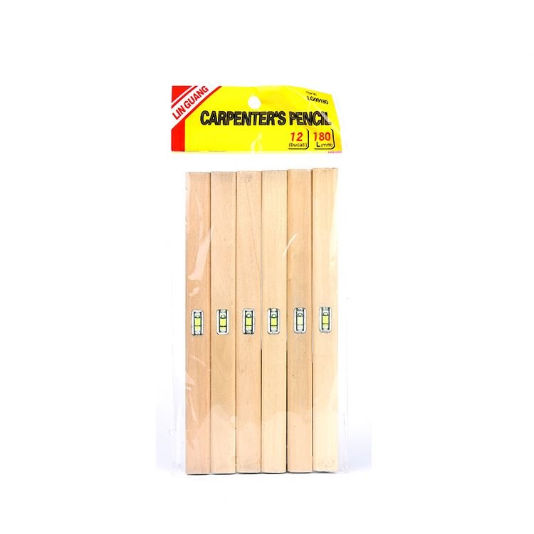 2022 New Design Creative Rectangular Shaped Thick And Black Core Carpenters Pencil With Level