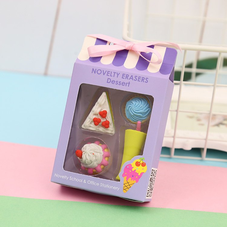 Eraser set creative food cake Eraser Children's Gift award