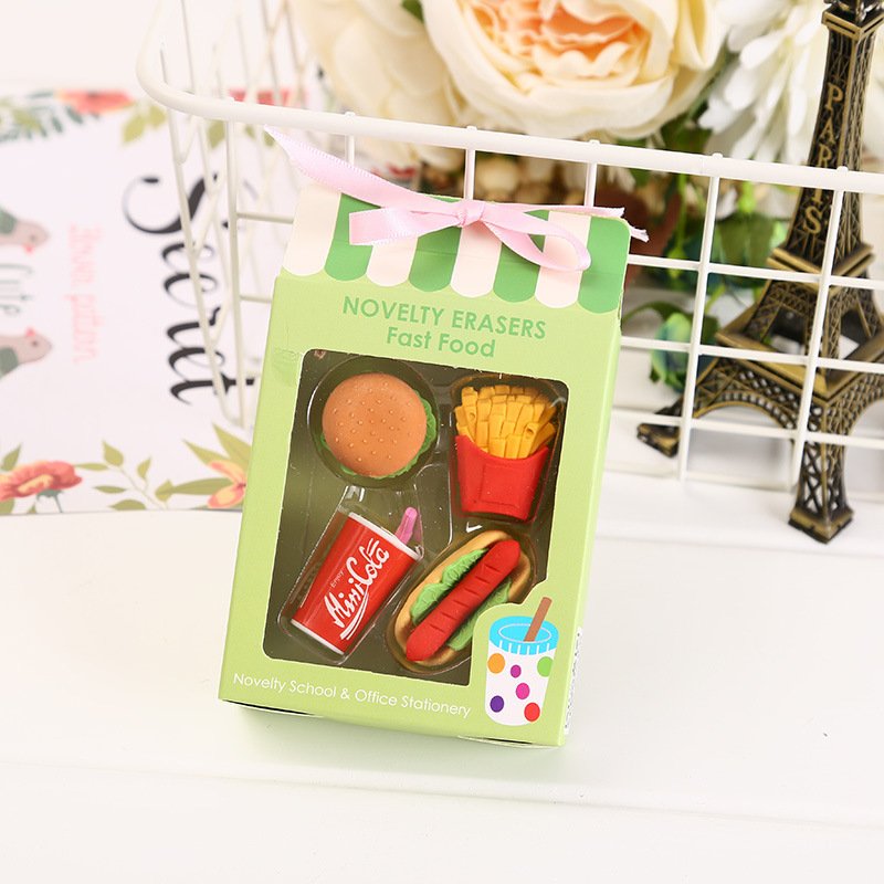 Eraser set creative food cake Eraser Children's Gift award