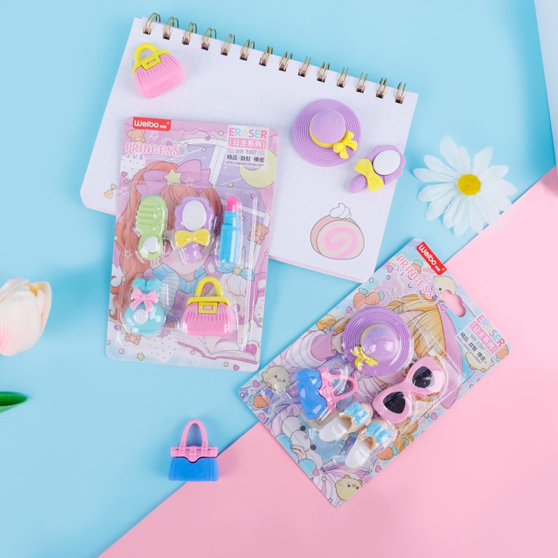 High Quality Cartoon Princess Series Design Eraser Kids School Supplies Rubber Pencil Eraser