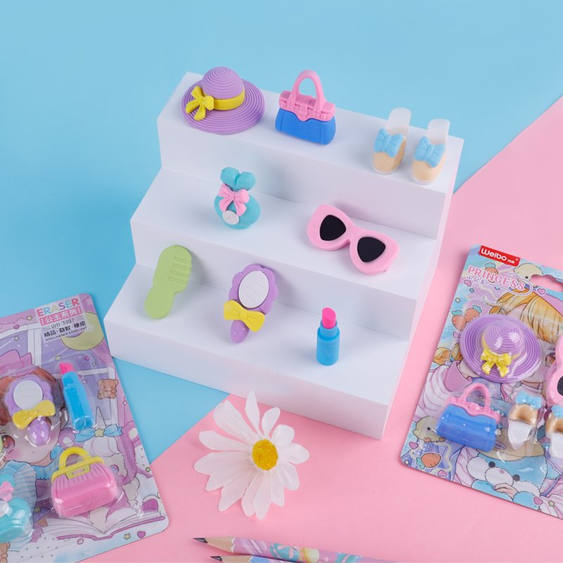High Quality Cartoon Princess Series Design Eraser Kids School Supplies Rubber Pencil Eraser