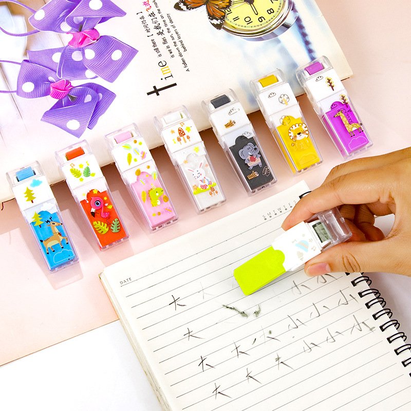 Cute Cartoon Animal Clamshell Rolling Pencil Eraser Elementary School Stationery Wholesale Eraser 002