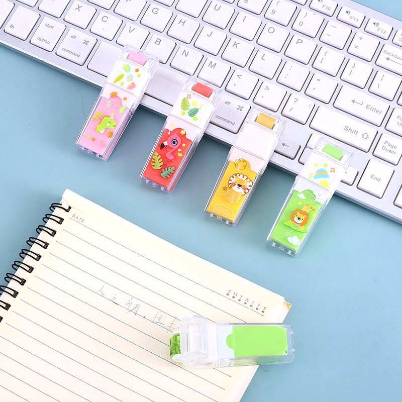 Cute Cartoon Animal Clamshell Rolling Pencil Eraser Elementary School Stationery Wholesale Eraser 002