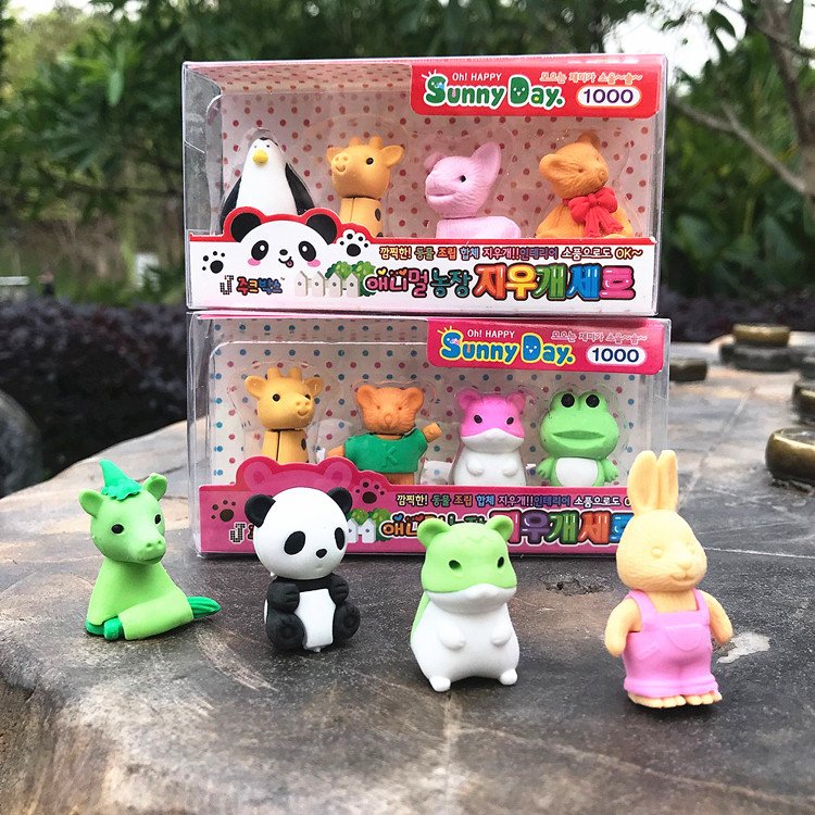 Children's and girls' activity gifts Student kindergarten birthday gifts Animal shape eraser Stationery set gift box