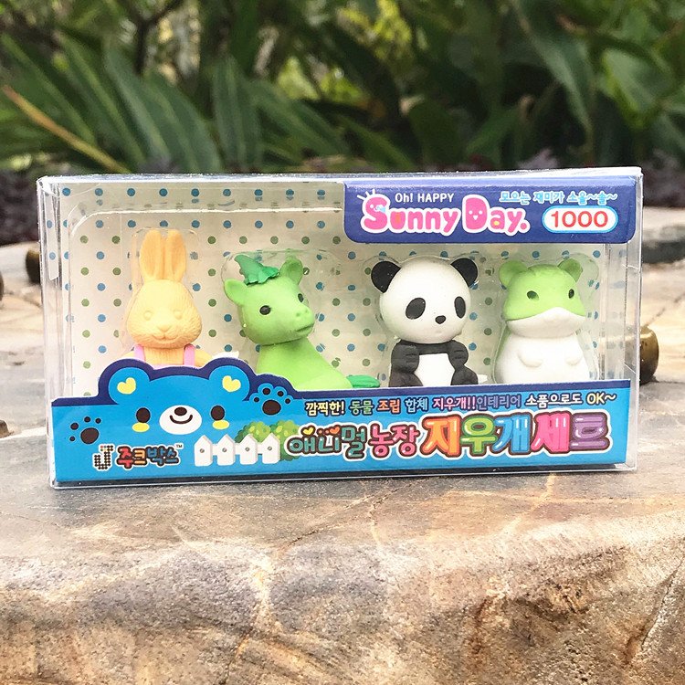 Children's and girls' activity gifts Student kindergarten birthday gifts Animal shape eraser Stationery set gift box