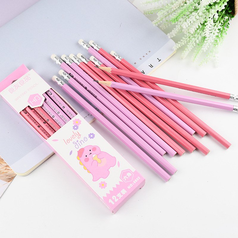 Wholesale Macaron Color Hb Pencil Sketch Wooden Pencils With Eraser For Children Student School Gift Sets