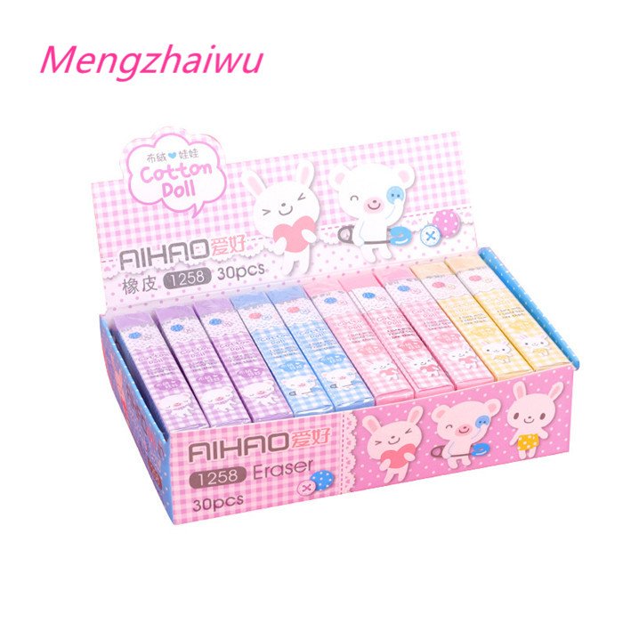 Sngapore hot sale back to school stationery candy color erasers for kids school office eco rubber drawing erasers for children