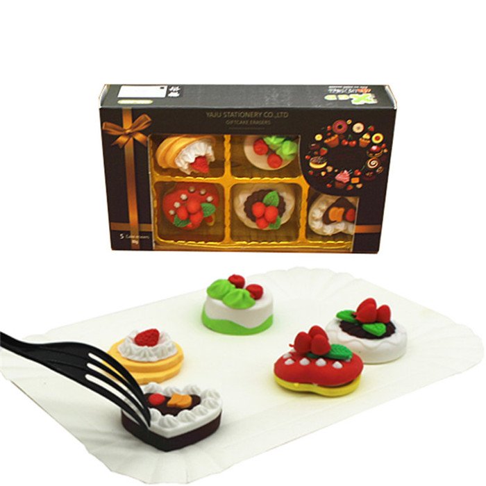 Canada office school items stationery Children's Gift Set art drawing kawaii eraser food design 3d flower mini eraser