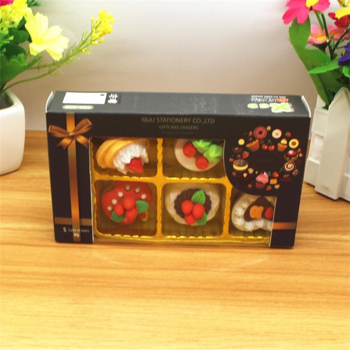 Canada office school items stationery Children's Gift Set art drawing kawaii eraser food design 3d flower mini eraser