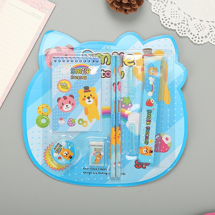 Creative Student Stationery 8-piece Children's gift Book eraser pencil ruler stationery set