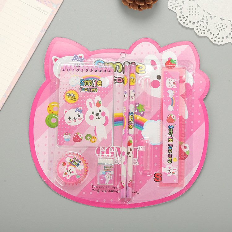 Creative Student Stationery 8-piece Children's gift Book eraser pencil ruler stationery set