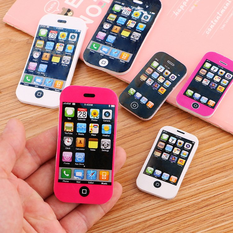 Creative Stationery Cartoon Apple Phone Eraser Primary School Student Award Gift Cute Children's Rubber Factory Wholesale