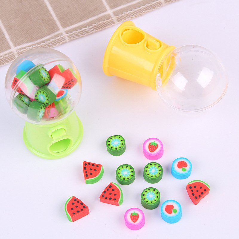 Creative Pencil Erasers Toy Set Fruit Puzzle Erasers Toys Egg Twister Cartoon Eraser Set Toy For Children