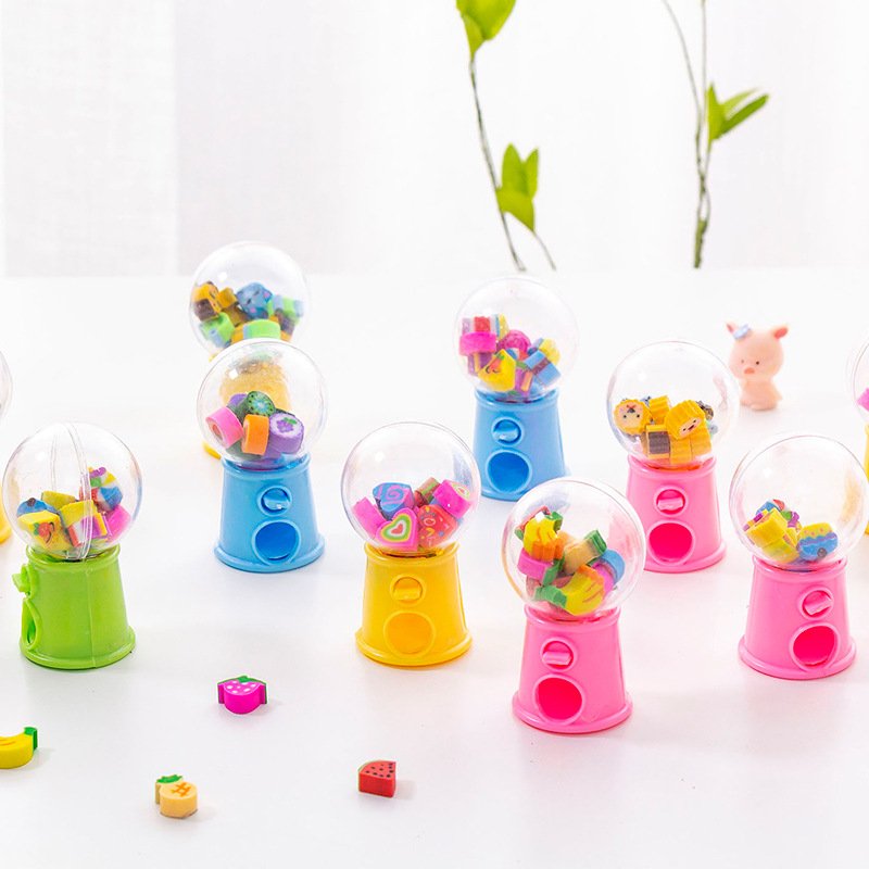 Creative Pencil Erasers Toy Set Fruit Puzzle Erasers Toys Egg Twister Cartoon Eraser Set Toy For Children